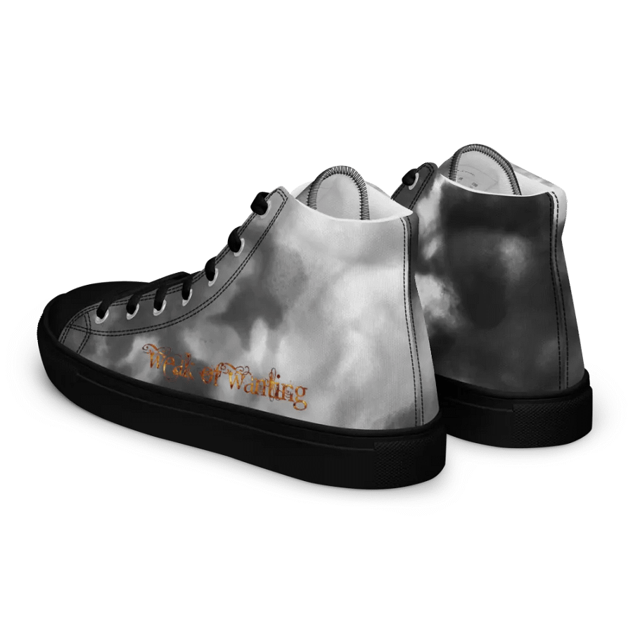 Weak Of Wanting Men's High Top Canvas Fire Logo Grey Sky Shoes product image (3)