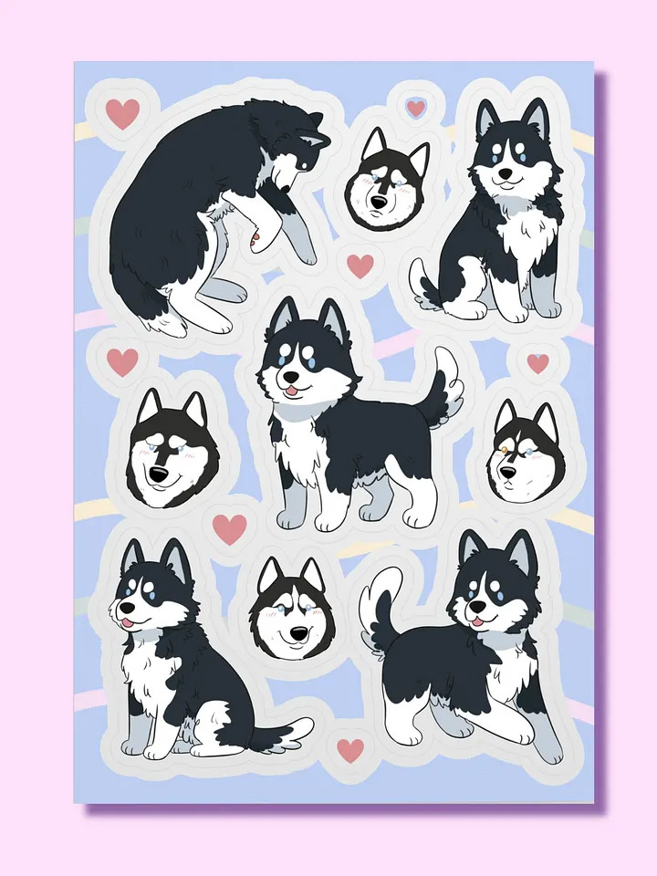 Husky Love Sticker Sheet product image (1)