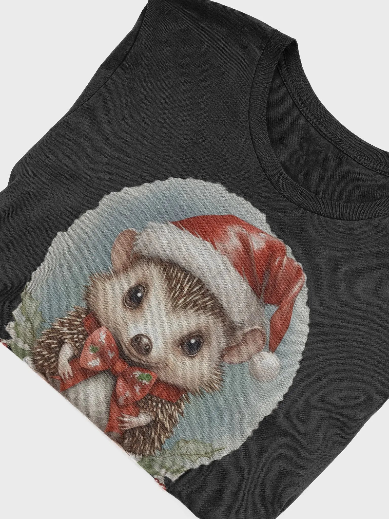 Cute little hedgehog wearing a santa hat Supersoft T-Shirt product image (5)