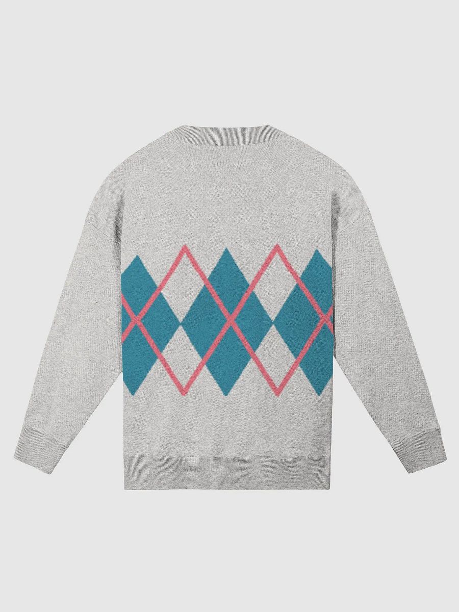 Argyle White Knitted Relaxed Sweater product image (2)