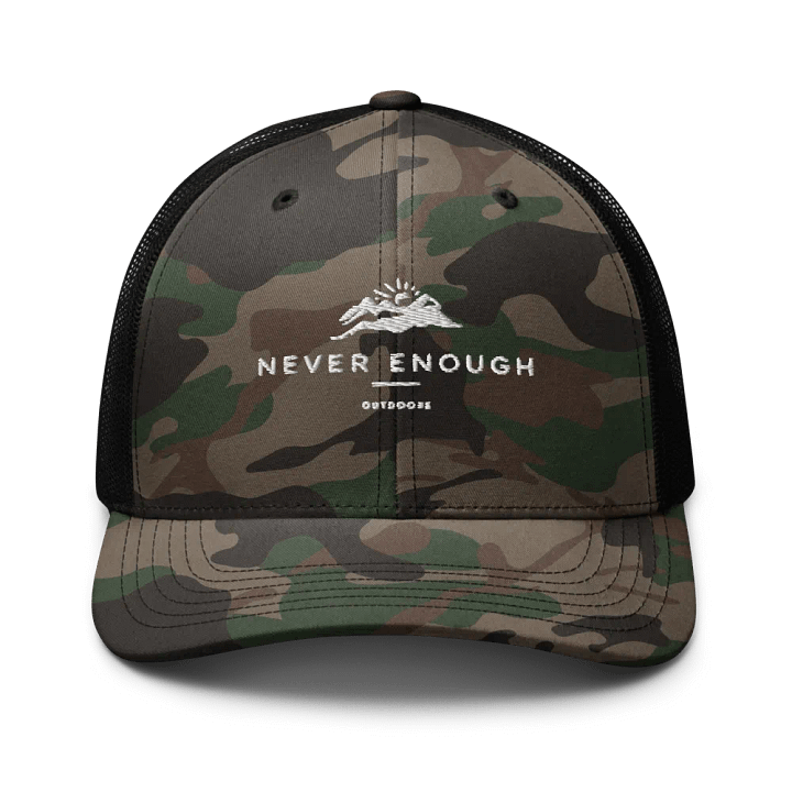 Never Enough Logo Trucker Camo Hat product image (1)