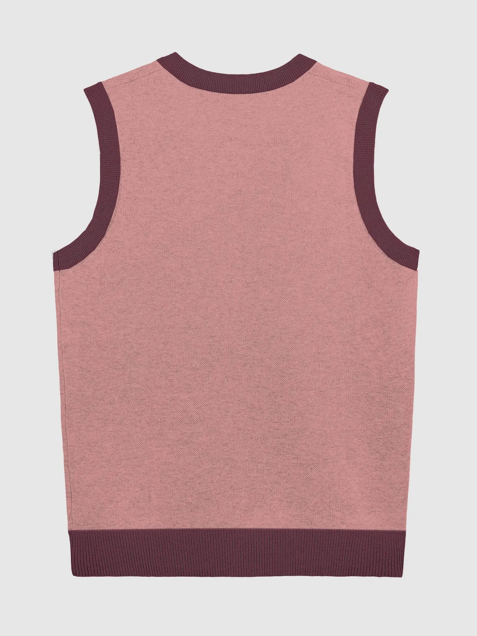 BUSY-BRAINED (lg. design, duotone maroon) knitwear vest product image (8)