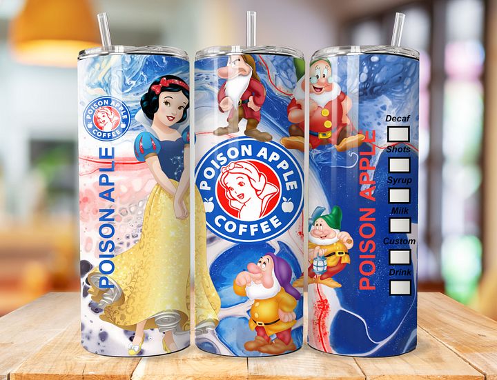 Poison Apple Coffee 20 oz Stainless Steel Tumbler – Snow White & Dwarfs Design product image (1)