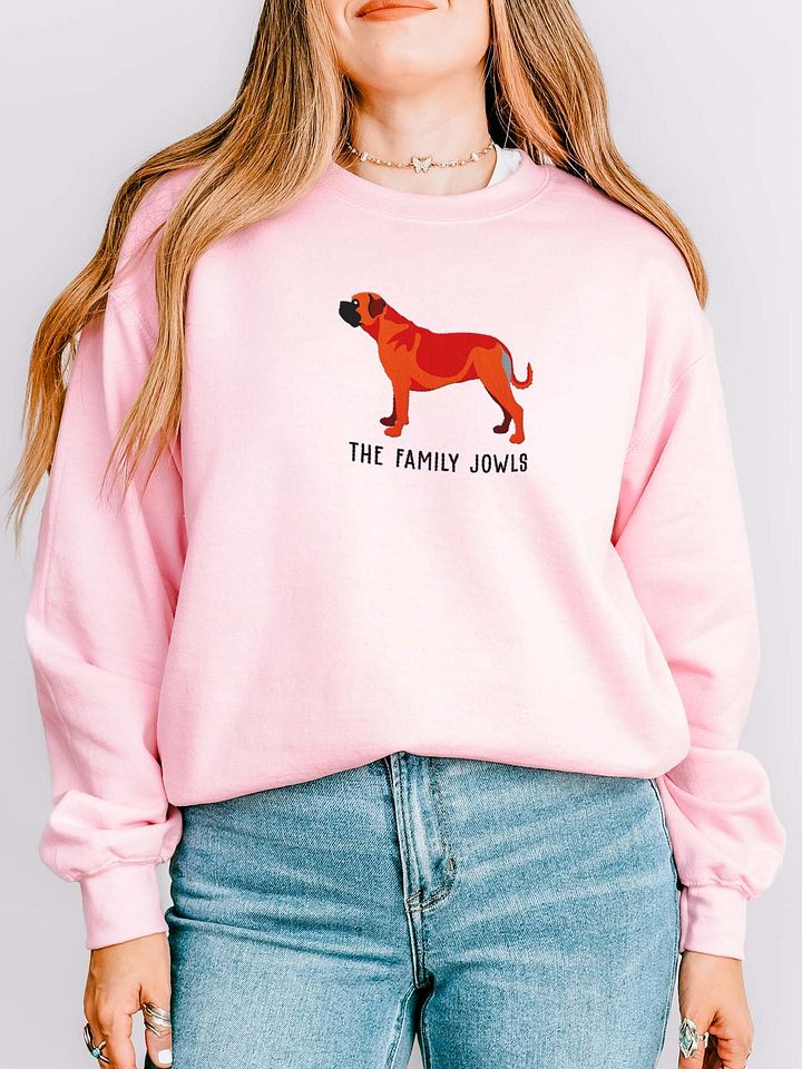 The Family Jowls Sweatshirt(Embroidered) of a Bullmastiff(Red) product image (2)
