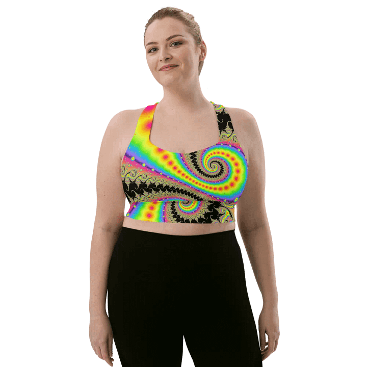 Fractal Longline Sports Bra - Pink Lemonade and Candy Twists product image (1)