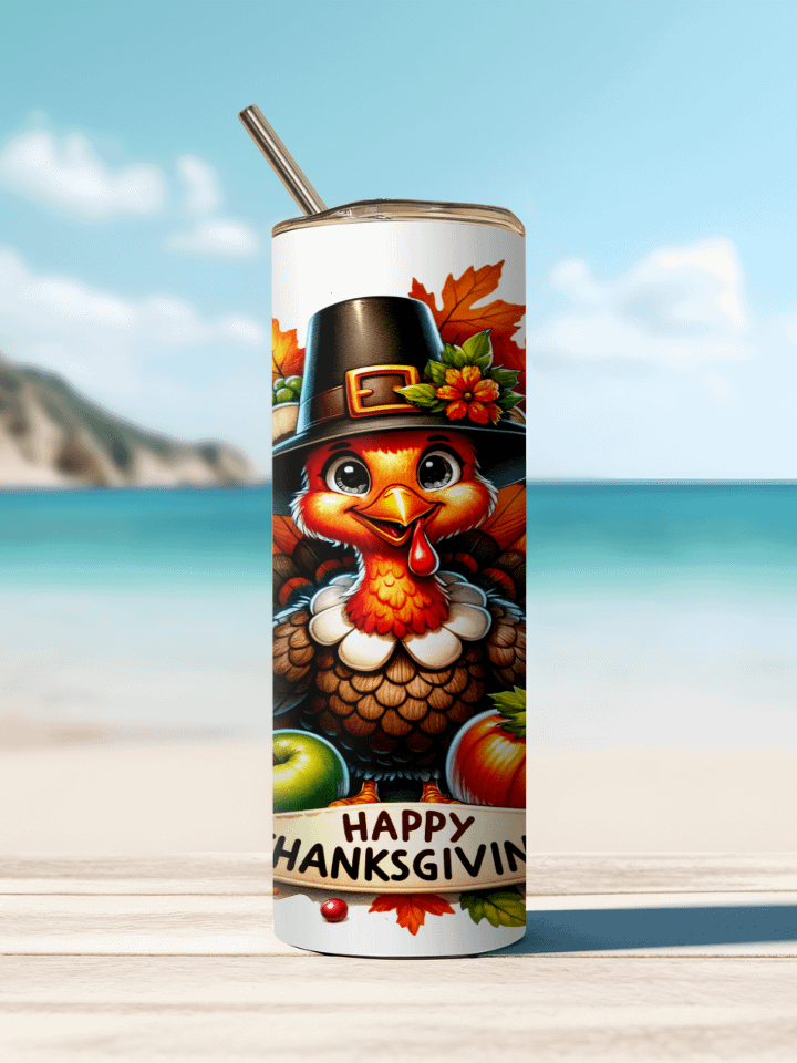Happy Thanksgiving Turkey Festive Stainless Steel Tumbler product image (8)