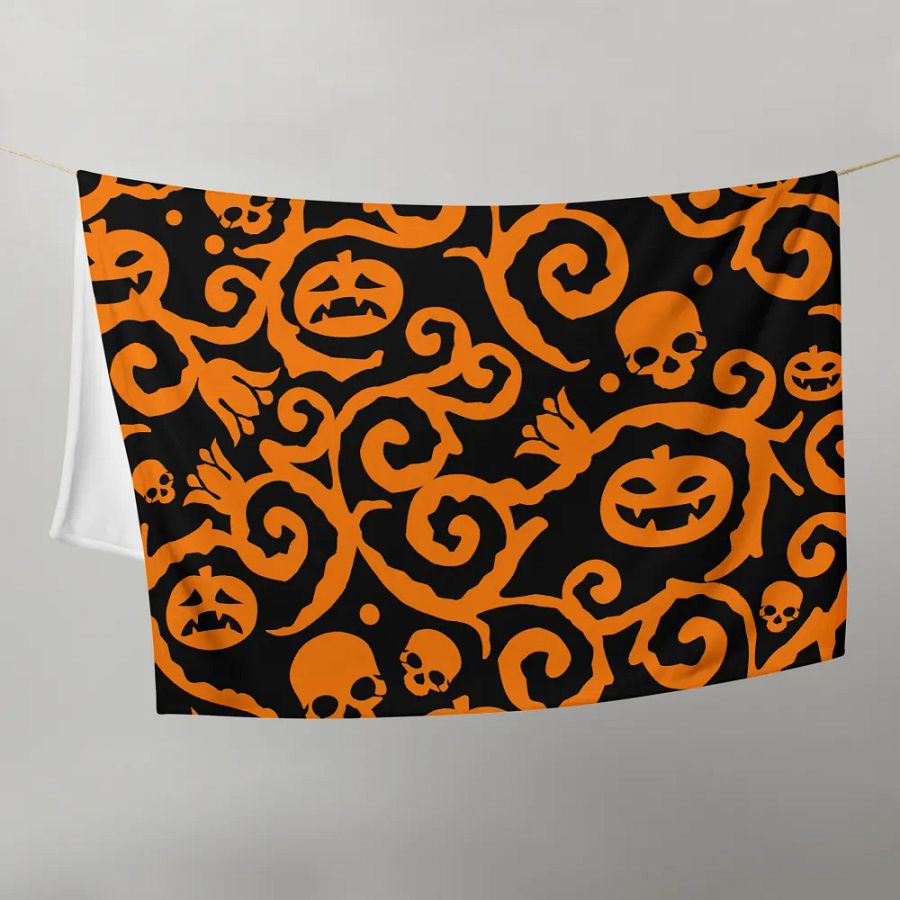 Scary Pumpkins Skull Blanket product image (11)