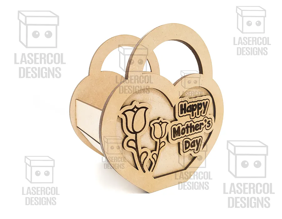 Mother's Day Gift Basket (3 Sizes) - Laser Cut Files product image (4)