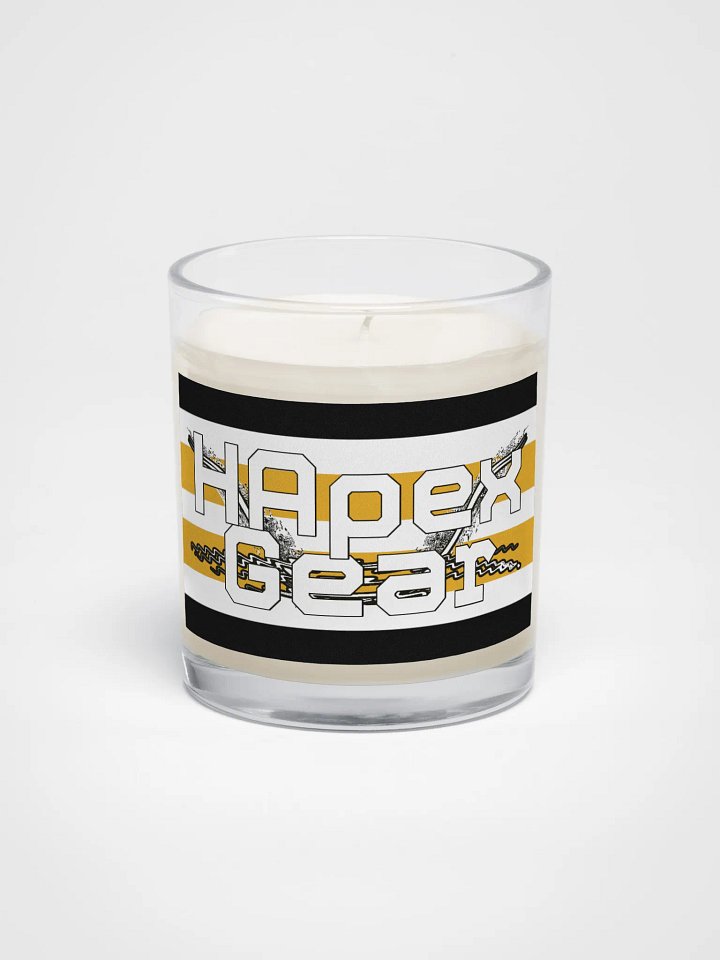 Soy Wax Candle In A Clear Glass Jar - Pittsburgh Penguins Color - White HApex Gear White Logo product image (1)