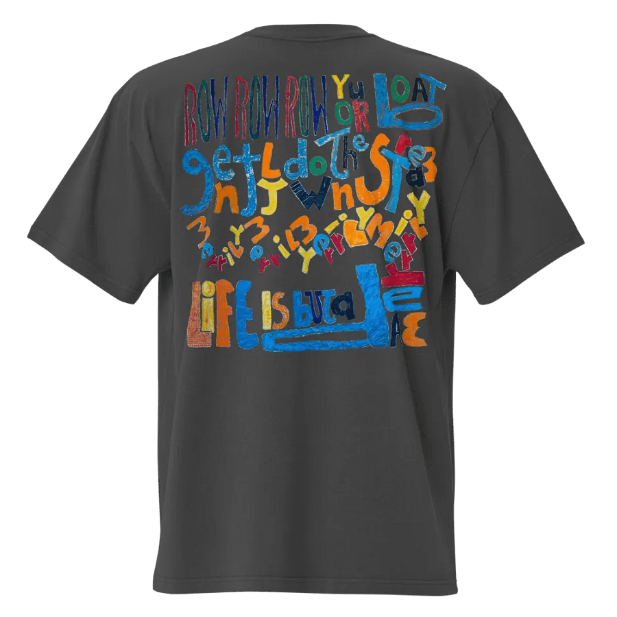 Row Row Row Your Boat Premium Oversized Faded T-Shirt (back-side print) product image (1)