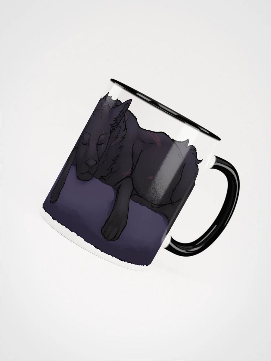 "The Slumbering Wolf" Ceramic Mug with Color Inside product image (4)