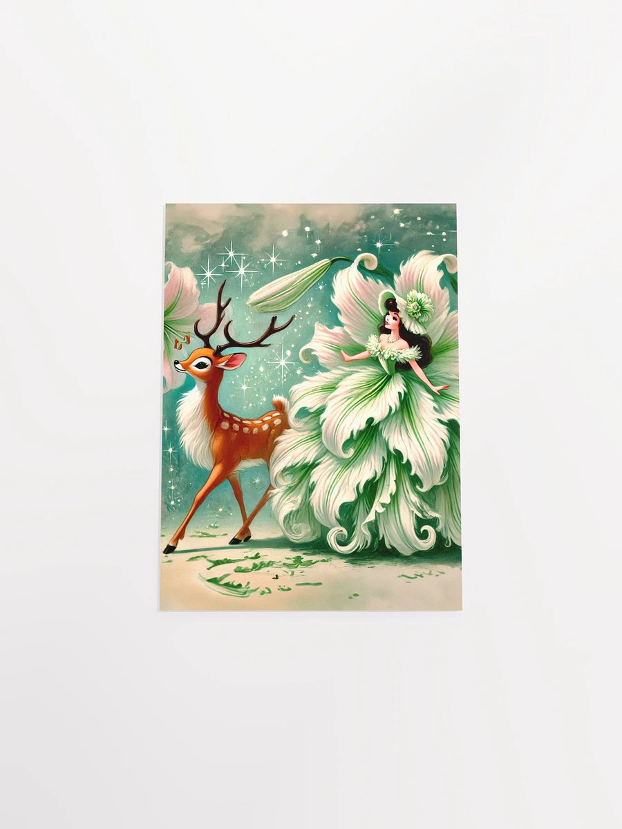 Green Flower Fairy with Deer Premium Matte Poster product image (29)