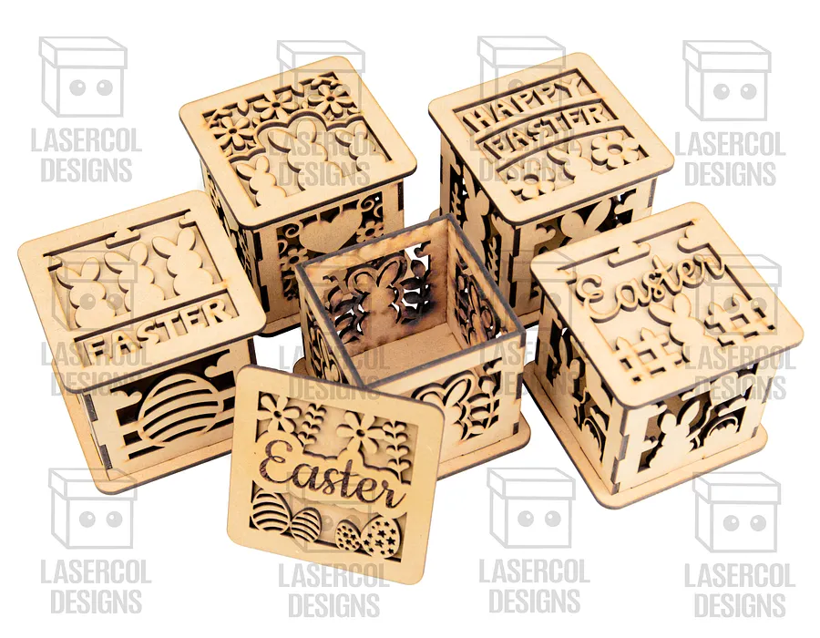 Easter Boxes Set (2 Sizes, 5 Styles) - Laser Cut Files product image (2)