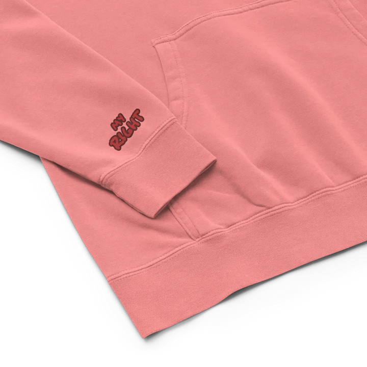 Left and Right embroidered pigment-dyed hoodie (cherry design) product image (1)