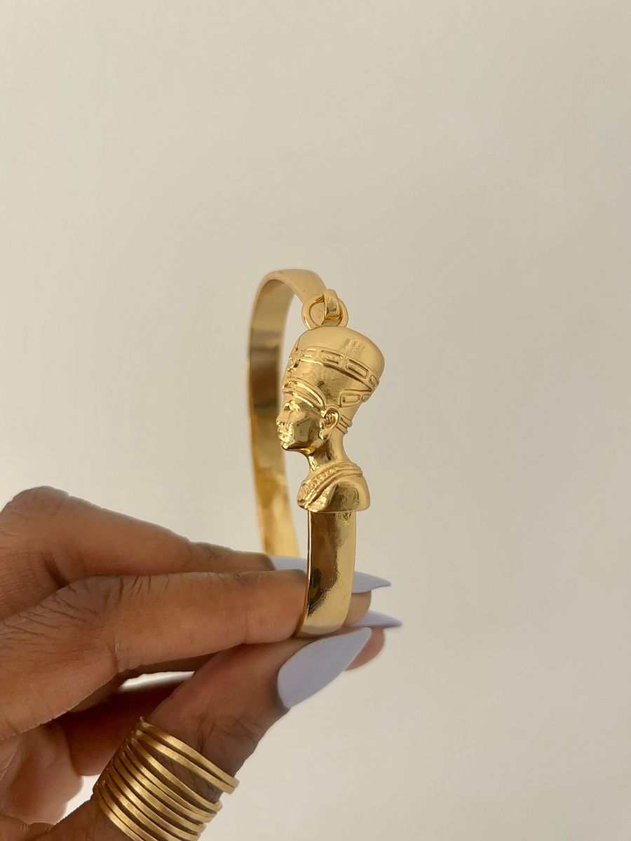 18K Gold Plated Ancient Goddess Egyptian Statement Bangles product image (4)