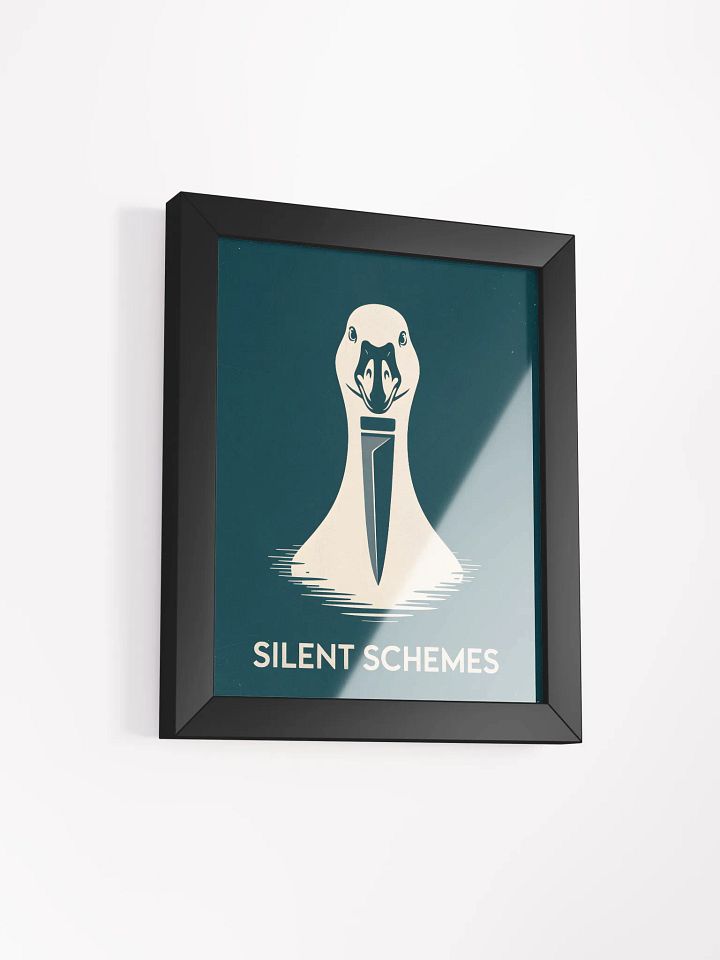 Silent Schemes Goose Knife Framed Print | Humorous Animal Wall Art product image (2)