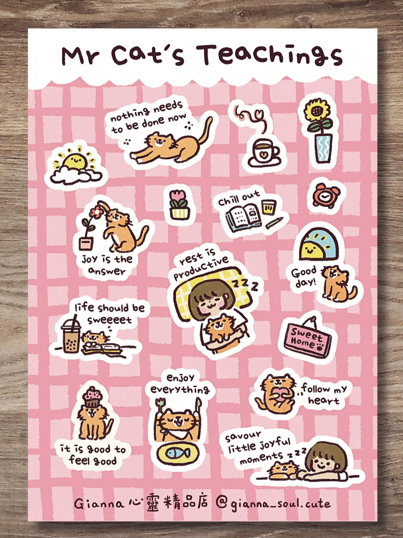 Mr Cat's Teachings | Positivity Sticker Sheet product image (1)