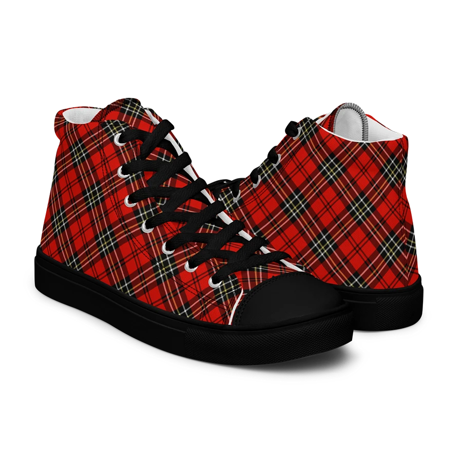 Red Vintage Plaid Men's High Top Shoes product image (7)