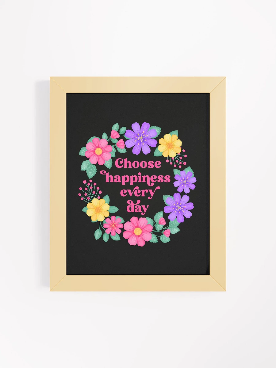 Choose happiness every day - Motivational Wall Art Black product image (1)