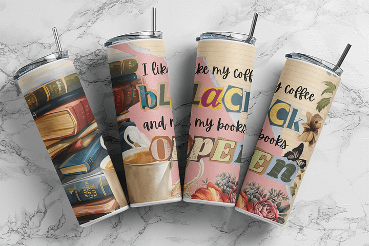 Skinny Insulated Tumbler for Book and Coffee Lovers product image (2)