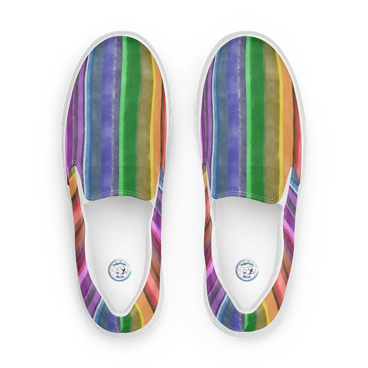 Cool Gouache Striped Men's Canvas Slip-On Shoes product image (2)