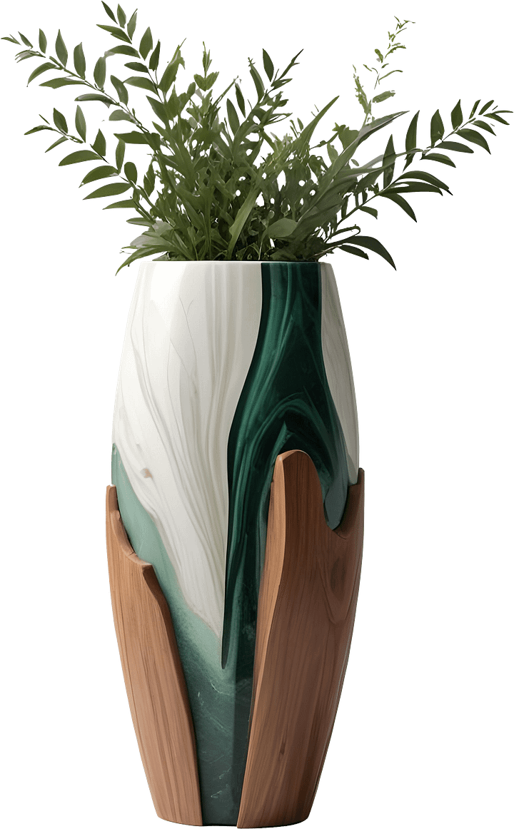 Luxe Botanique – Elegant vase Art Deco PNG product image (1)