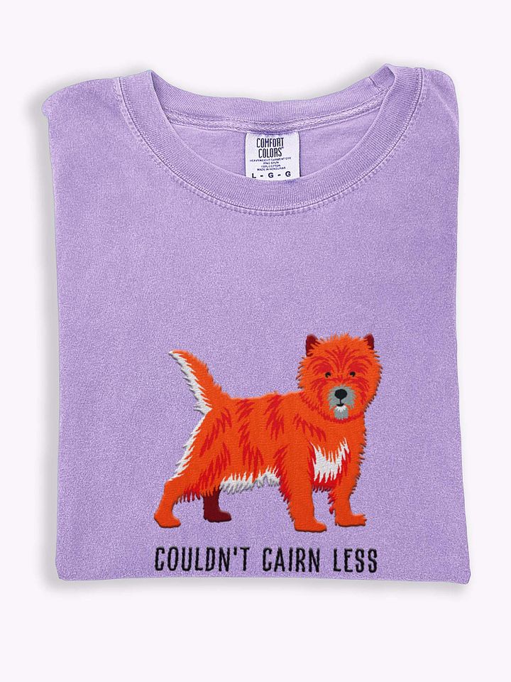 Couldn't Cairn Less T-Shirt(Embroidered) of a Cairn Terrier(Red) product image (1)