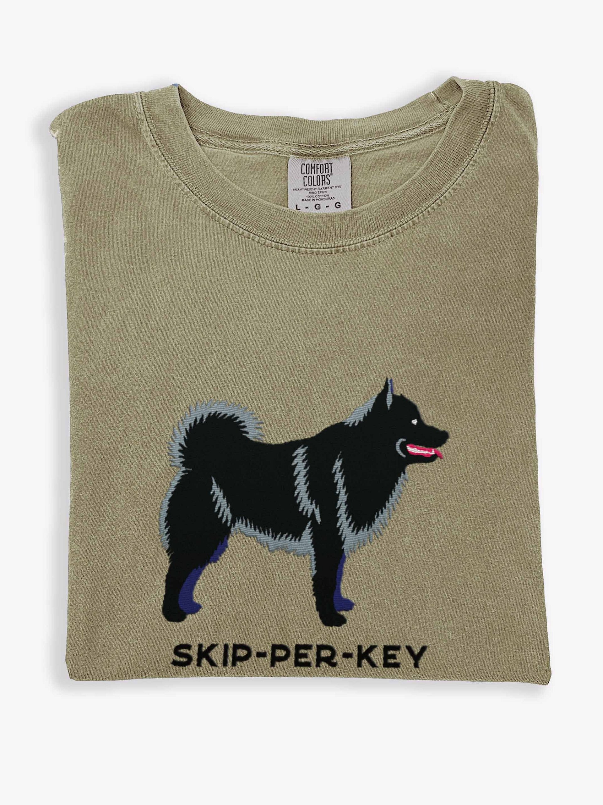 Skip-Per-Key T-Shirt(Embroidered) of a Schipperke product image (1)