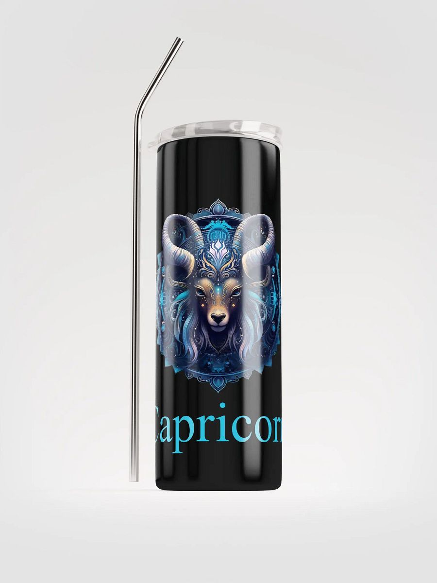 Blue Capricorn Zodiac Stainless Steel Tumbler: Embrace Celestial Hydration product image (1)