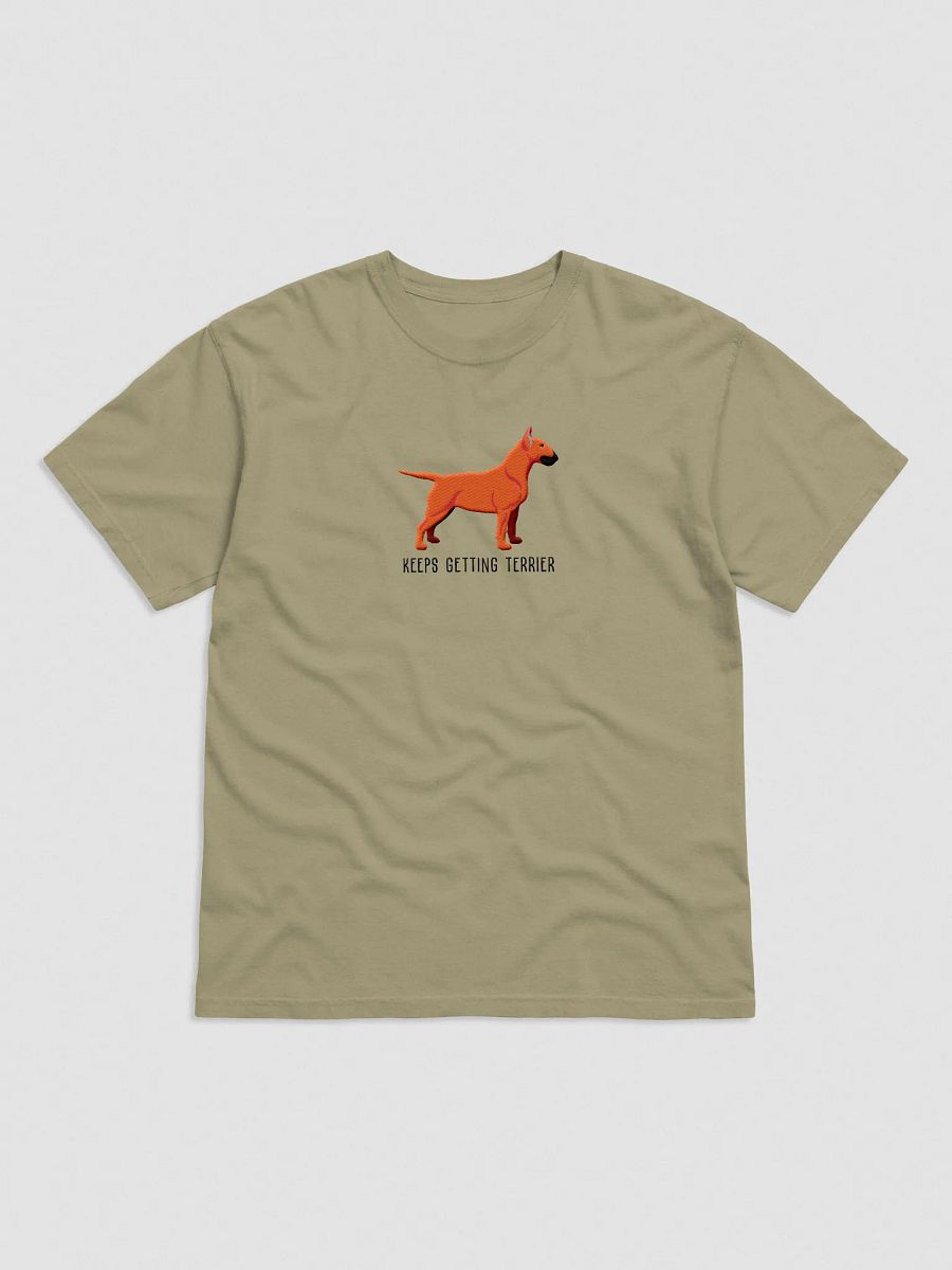 Keeps Getting Terrier T-Shirt(Embroidered) of an English Bull Terrier(Red) product image (9)