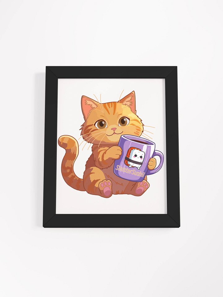 SinisterSushii Coffee Cat Framed Print product image (1)