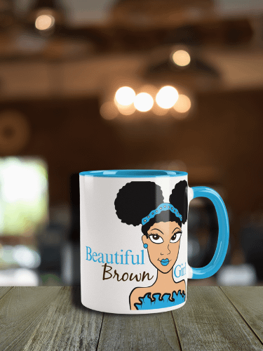 Beautiful Brown Girl Ceramic Mug - Cream product image (1)