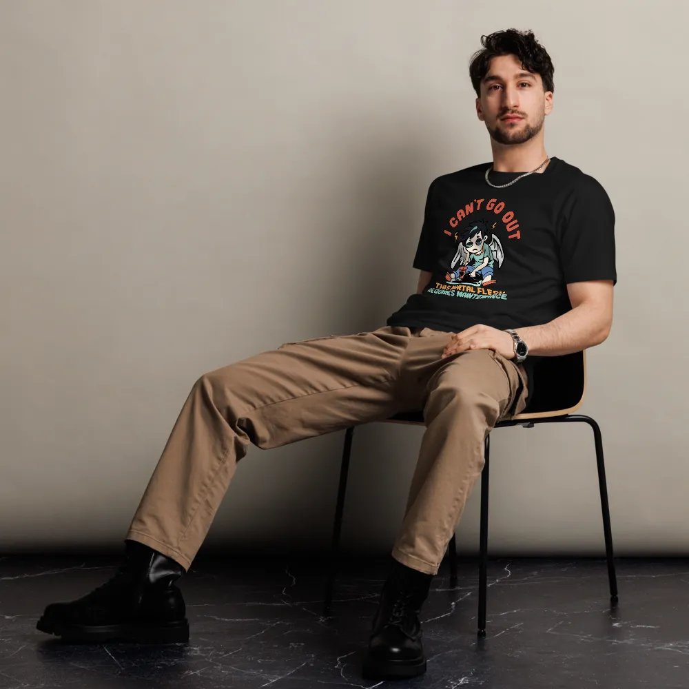 100% Cotton T-Shirt (I can't go out, this mortal flesh requires maintenance) product image (5)