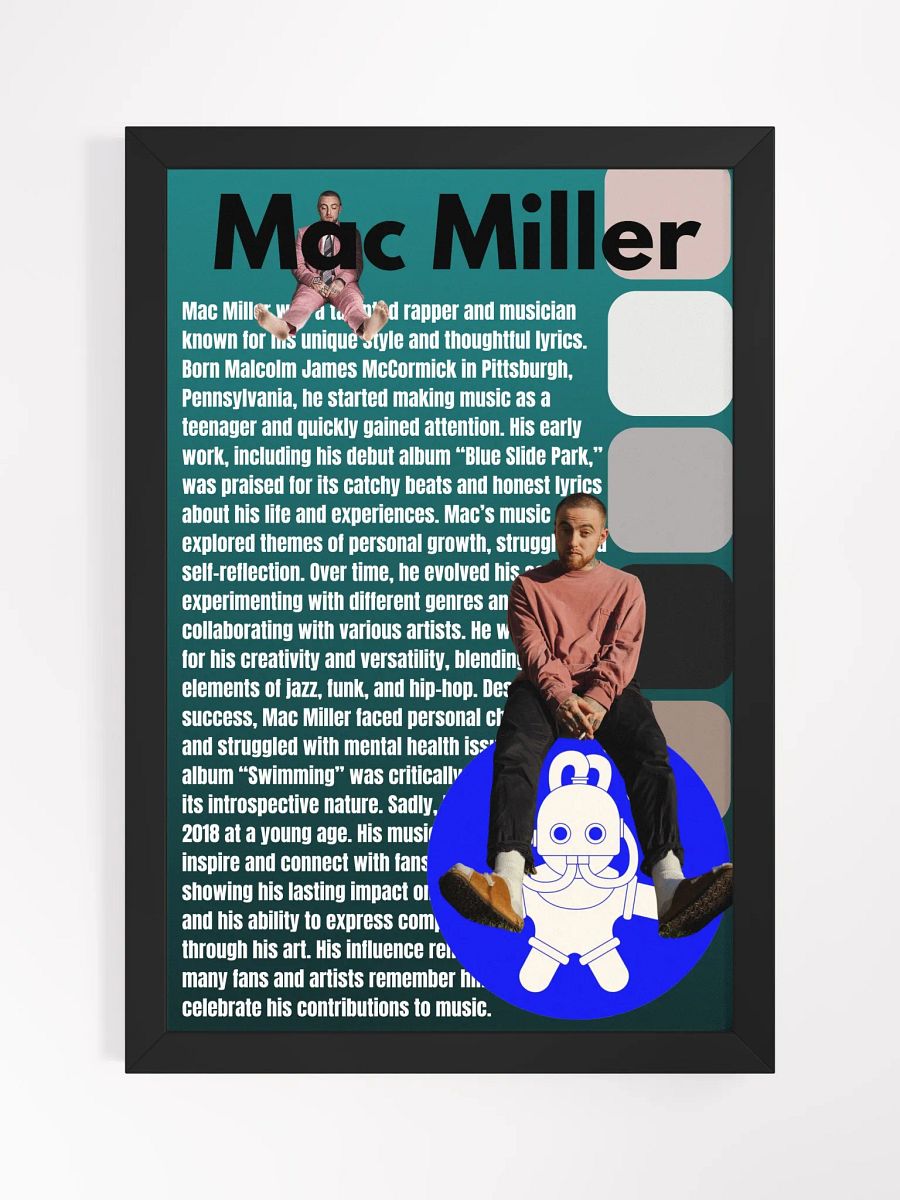 (12x18in) Mac Miller: Framed Matte Poster product image (1)