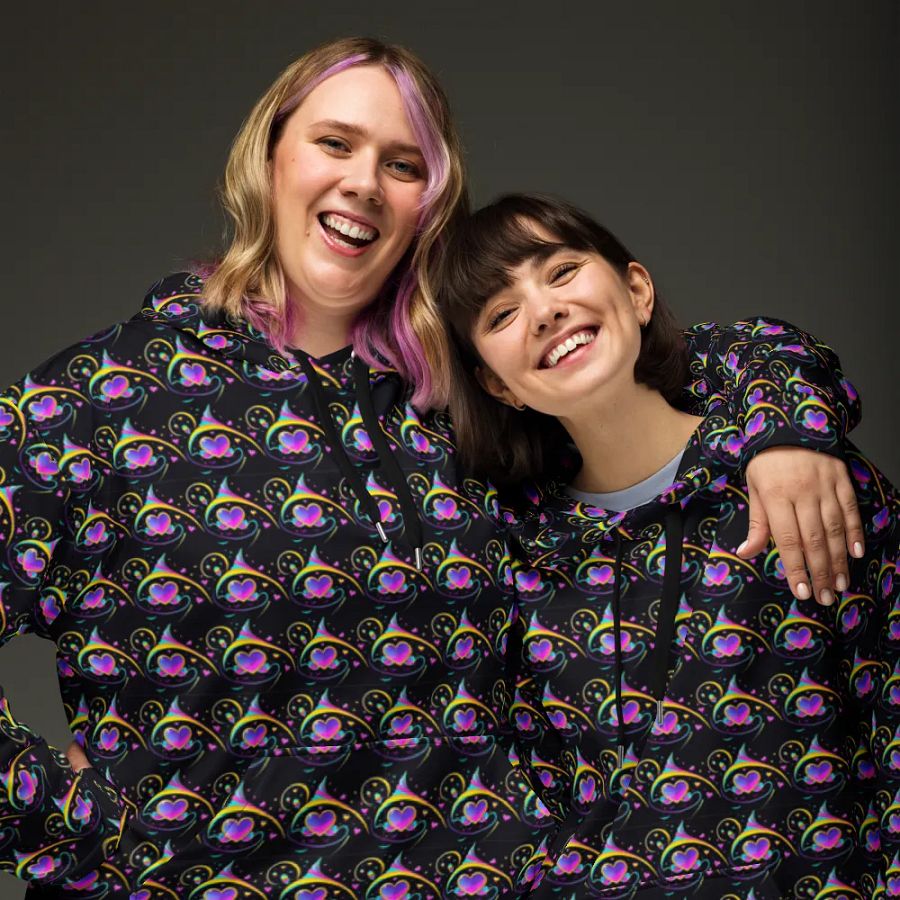 Valentines Heart All Over Print Hoodie product image (5)