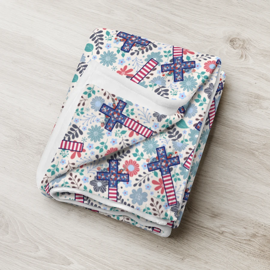 Floral Patriotic Cross Patterned Blanket product image (7)