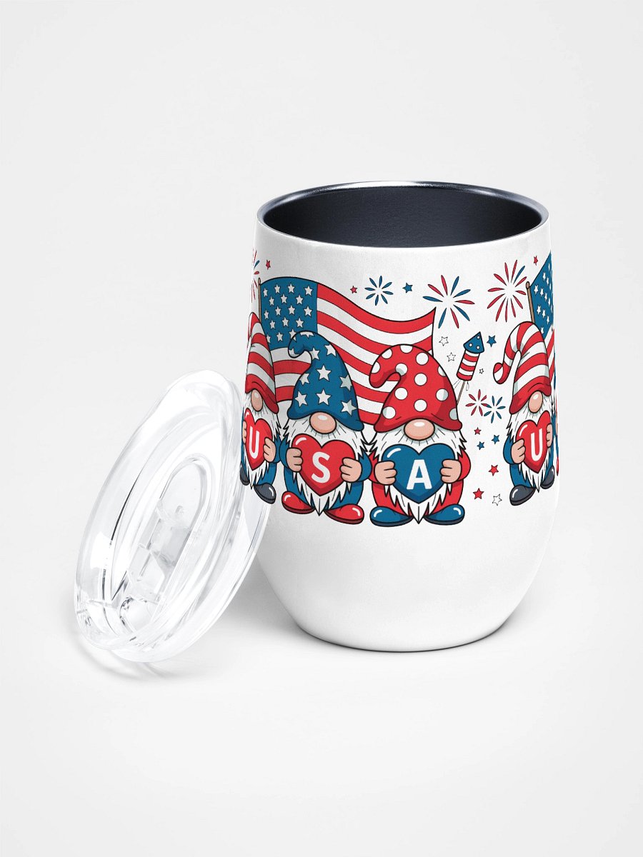 Patriotic Gnome Wine Tumbler product image (2)