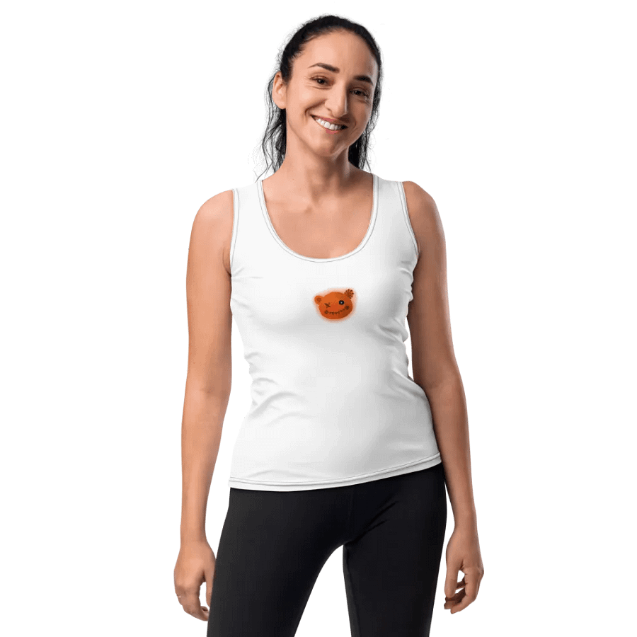 Whimsical Stitched Orange Face Women's Tank Top product image (10)