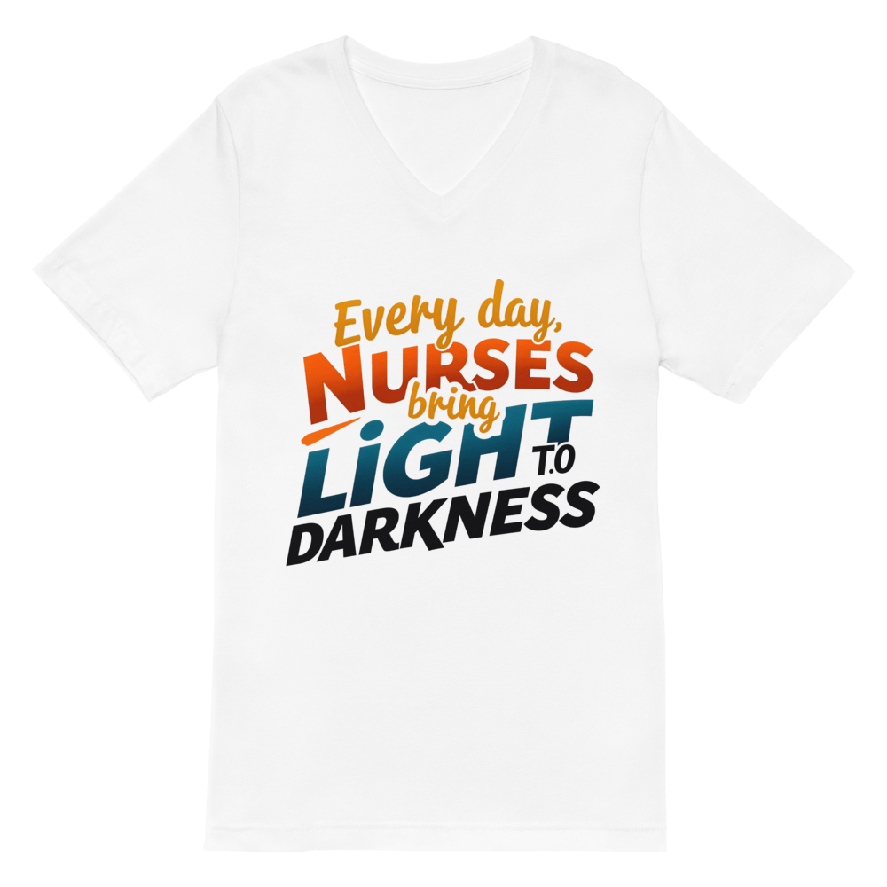 Every day, NURSES bring LIGHT to DARKNESS V-Neck Tee product image (2)