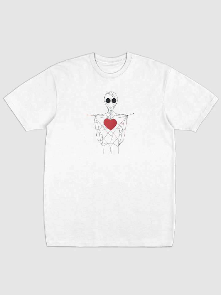 Minimal Line Art Man with Red Heart T-Shirt – Elegant and Modern Design Tee product image (16)
