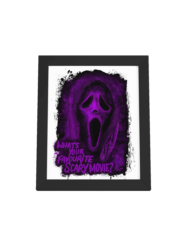 WHITE Framed Ghost Face Print (Purple) product image (1)