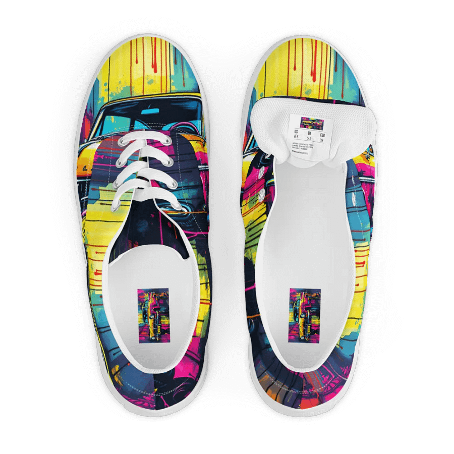 Pop Art Christine the car, women's Lace-Up Canvas Shoes product image (6)