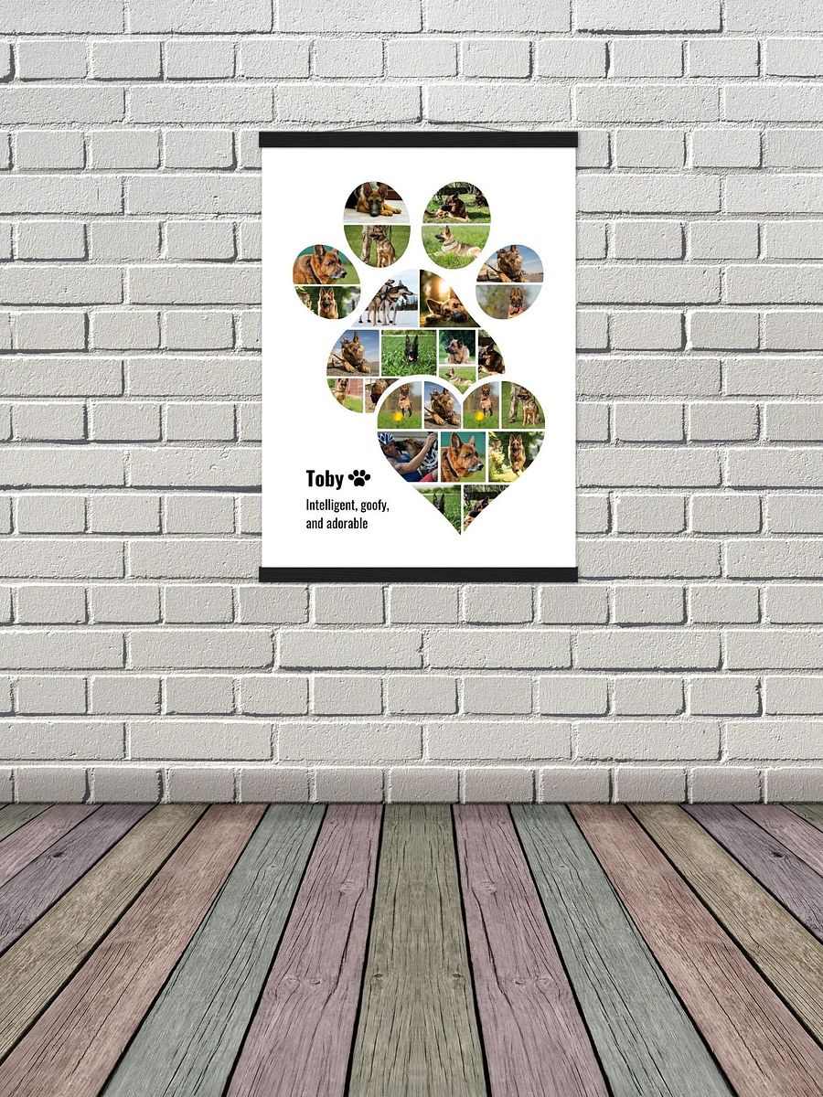 Pet Memorial Paw Heart Photo Collage Canva Template product image (6)