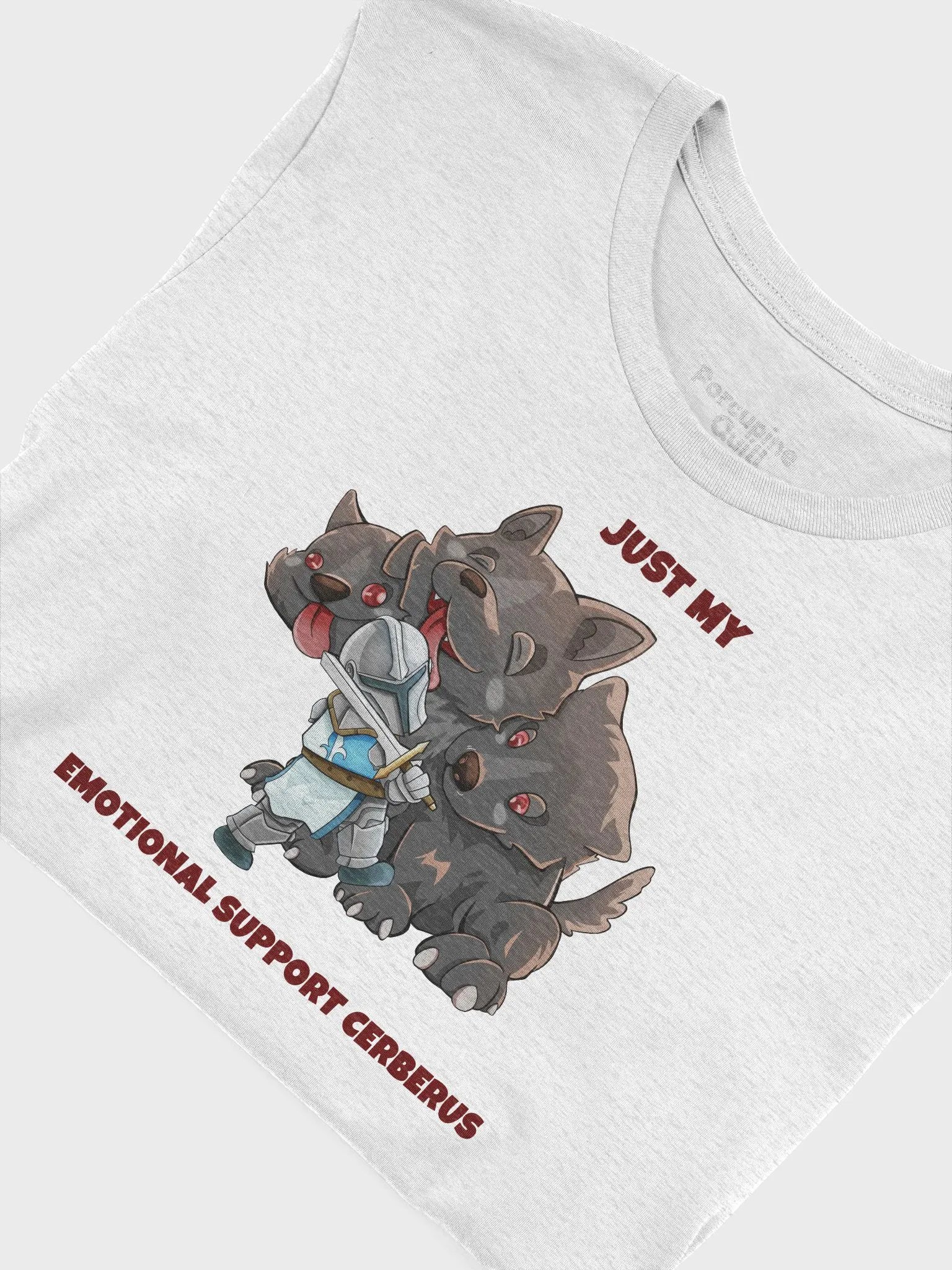 Emotional Support Cerberus & Knight unisex short sleeve T-shirt for RPG players and pet lovers product image (22)