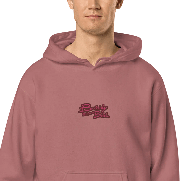 Bubbly and a B*tch (C. rose design) embroidered pigment-dyed hoodie product image (2)