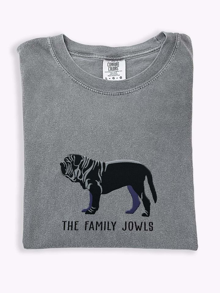 The Family Jowls T-Shirt(Embroidered) of a Neapolitan Mastiff(Black) product image (1)