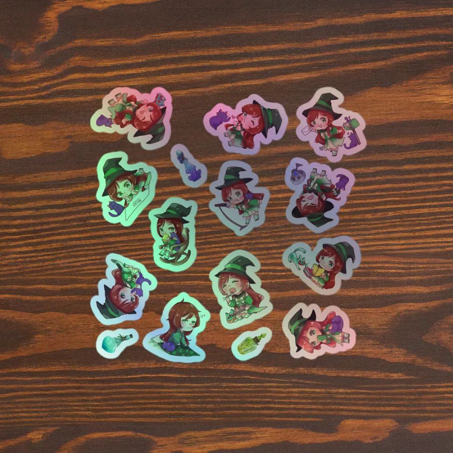 HOLO Chibi Cath Sticker Sheet product image (4)