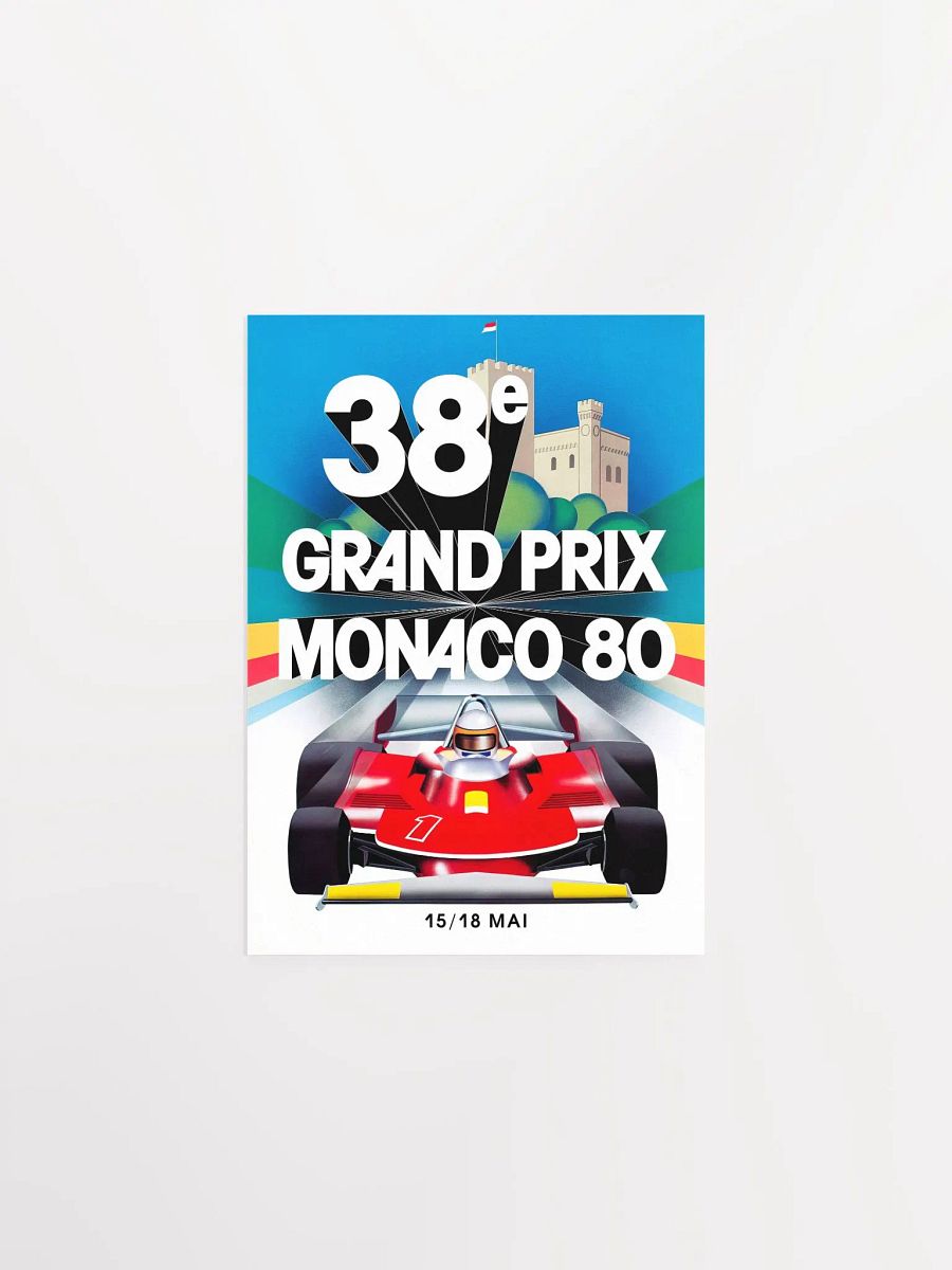 Monaco Vintage F1 Grand Prix, 1980 poster — Vintage Formula 1 poster, Monaco Grand Prix poster, retro travel poster product image (6)