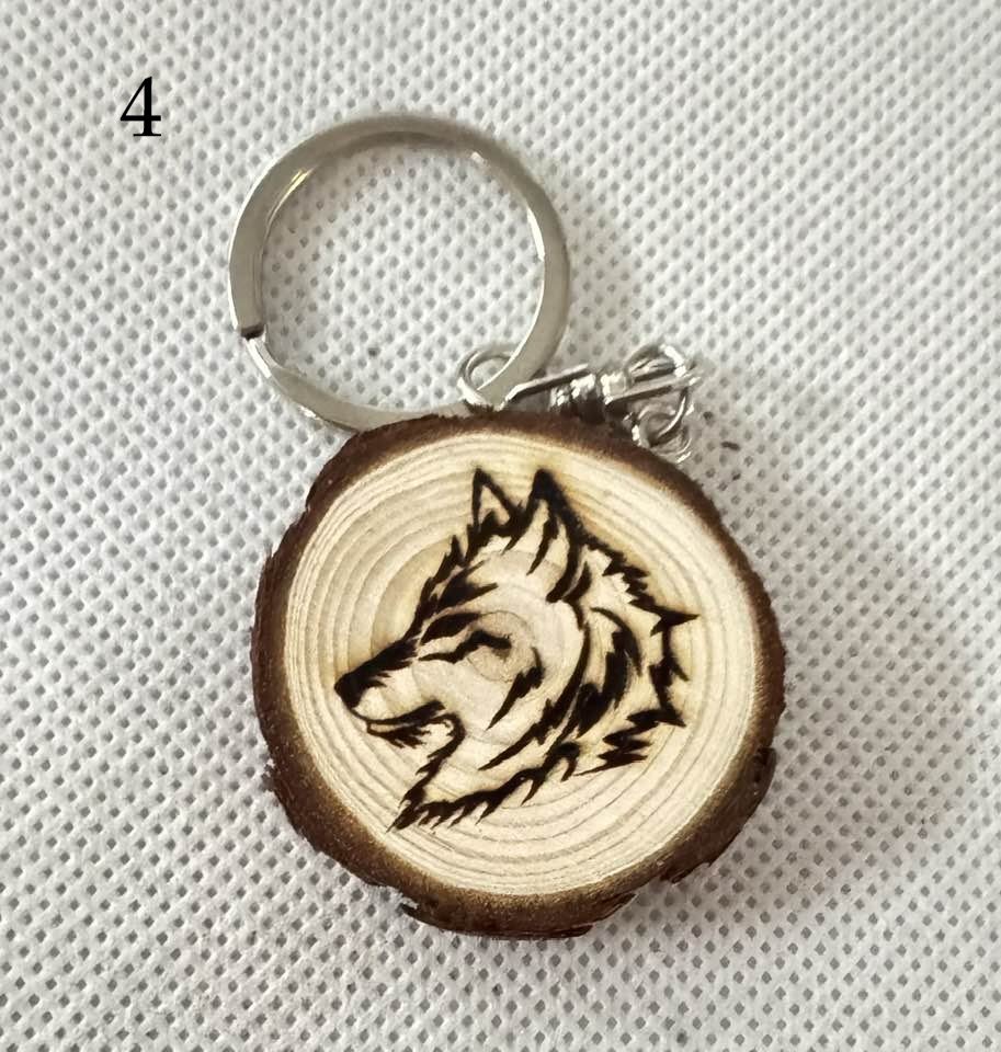 Engraved Wood Slice Keychains | Fantasy, Rose & Snake Designs | Nature-Inspired Gift product image (4)