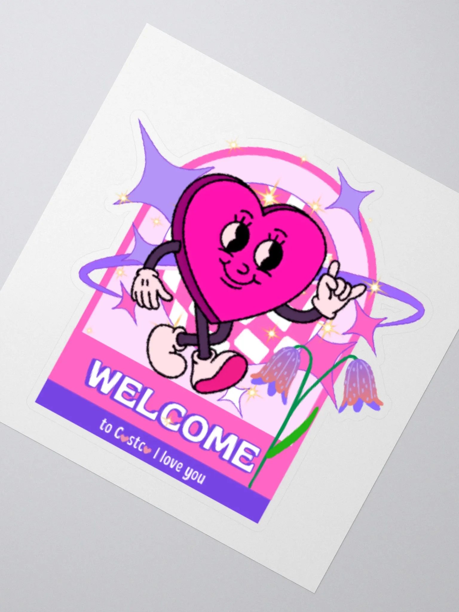 Welcome to C*stc* I Love You! Psychedelic Heart Kiss Cut Stickers product image (5)